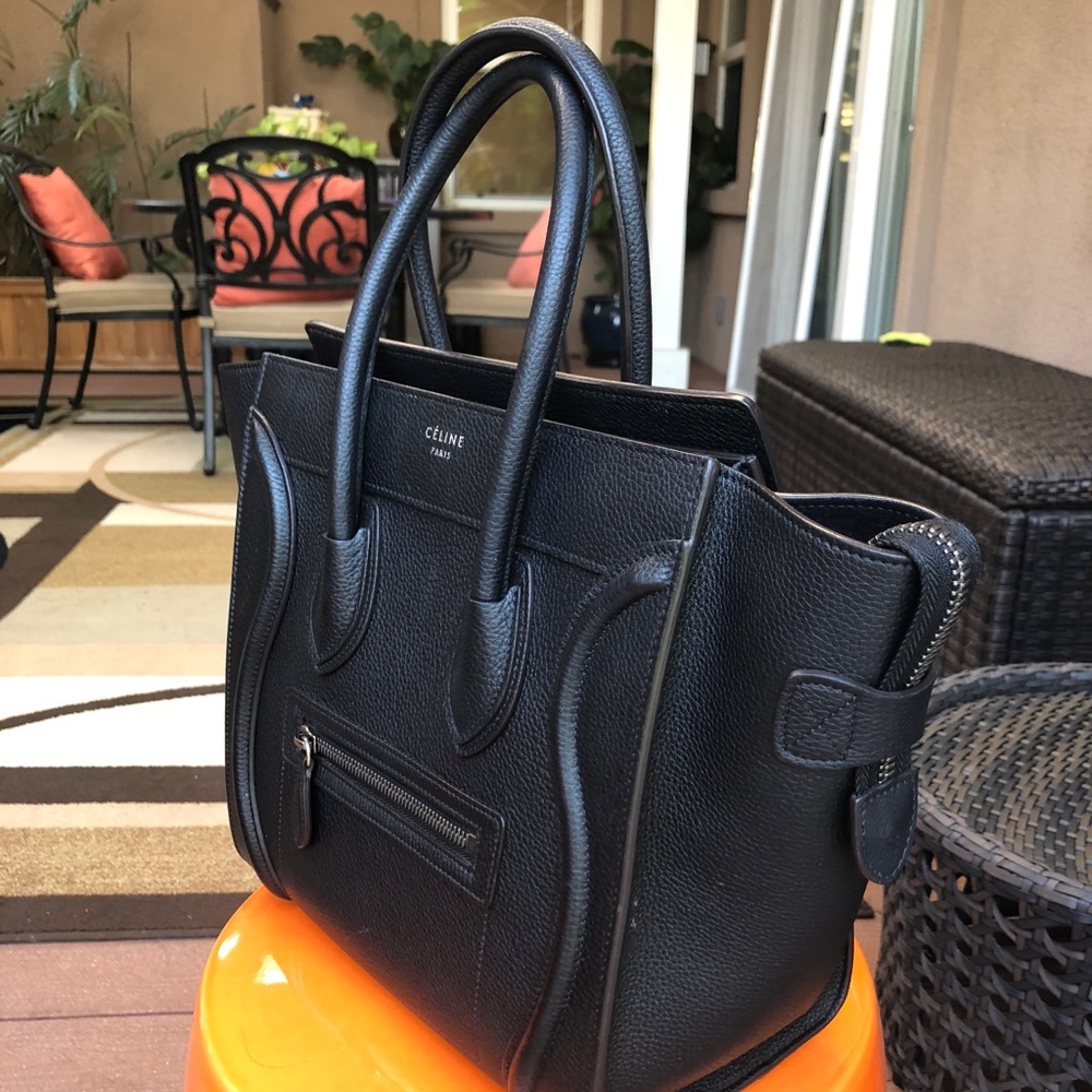 CÉLINE MICRO LUGGAGE TOTE W/ TAGS BLACK - Picture 2 of 4